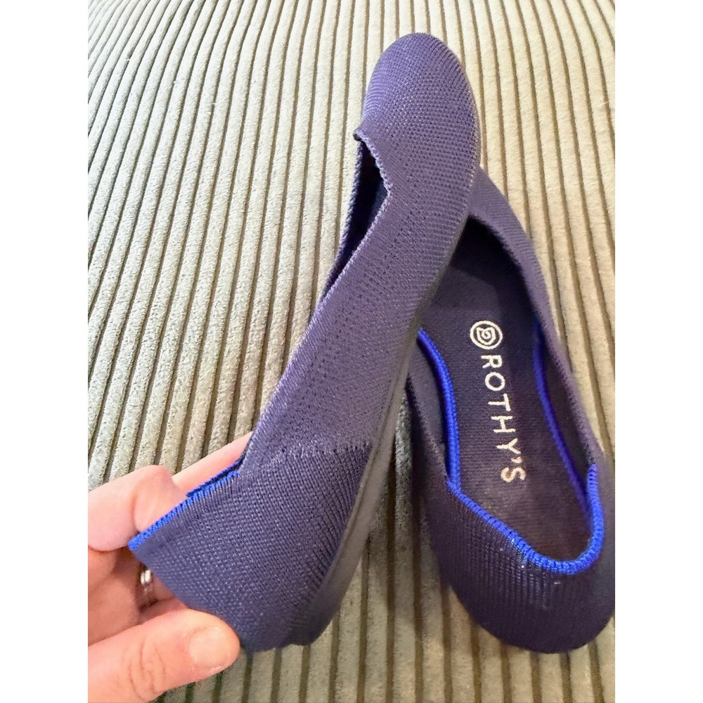 ROTHYS The Point Flat Shoes Navy Blue Knit Women's‎ Size 7 - Picture 3 of 7